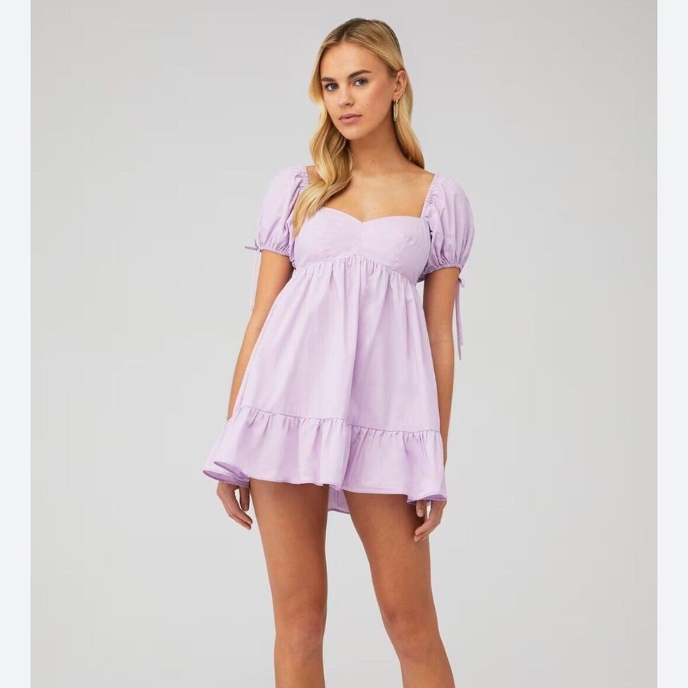 Amanda Uprichard Purple Sicily babydoll mini dress